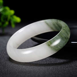新疆金丝玉天山翠手镯一件代发厂家直供福禄天然石福气文玩