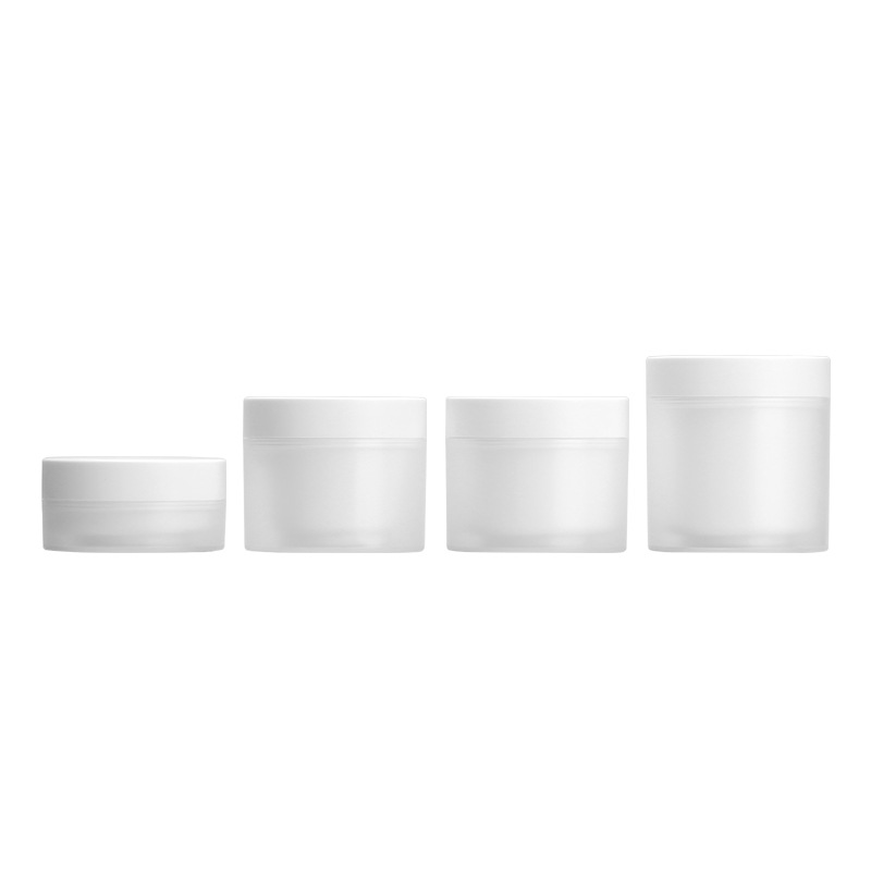 Spot botella de crema cosmética 50g botella de crema facial tapa blanca tonta 100-150g loción corporal exfoliante tarro