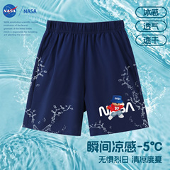 NASA2025爆款中大童可爱小胖熊冰丝短裤夏装时尚休闲裤男童短裤
