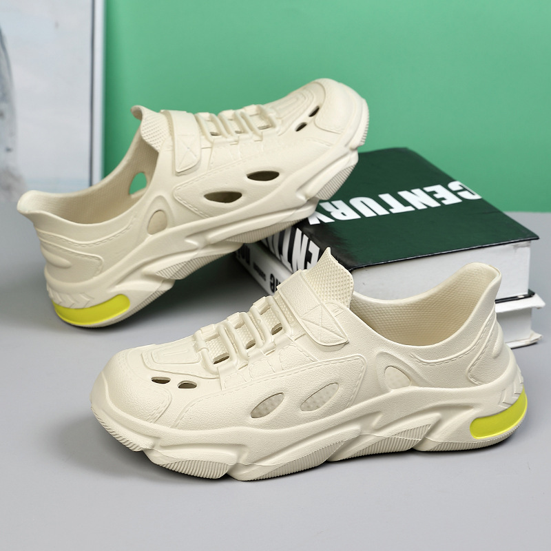 홀 신발 남자 여름 할로우 미끄럼 방지 탈취제 두꺼운 단독 플러스 사이즈 샌들 남자 해변 스포츠