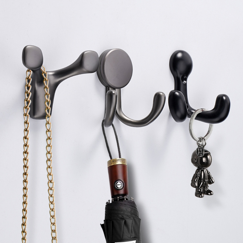 Thickened Zinc Alloy Wall-Mounted Kitchen Hook, Bathroom Double Hook for Hanging Clothes, Heavy-Duty Coat and Hat Hook Thickened Zinc Alloy Wall-Mounted Kitchen Hook, Bathroom Double Hook for Hanging Clothes, Heavy-Duty Coat and Hat Hook