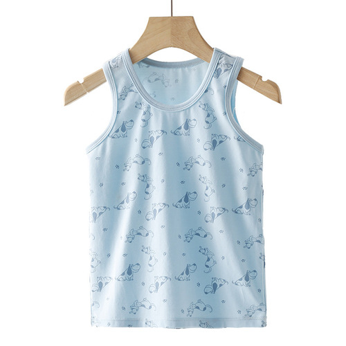 Children's vest summer hurdles boys sleeveless tops knitted vest girls bottoming shirt cotton baby inner wear