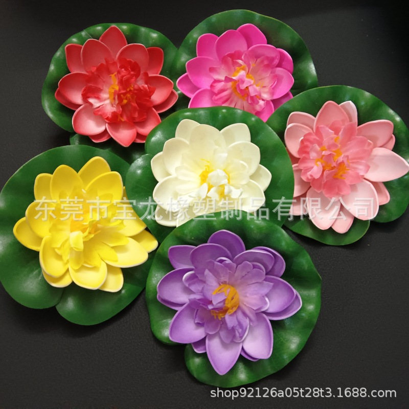 厂家直销水池鱼缸装饰花仿真荷花EVA荷花塑料荷花假荷花荷叶
