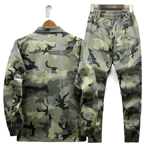 Spring and Autumn Labor Protection Workwear Men's Camouflage Suit Men's Clothing Thickened Wear-Resistant Dirt-Resistant Welding Jacket