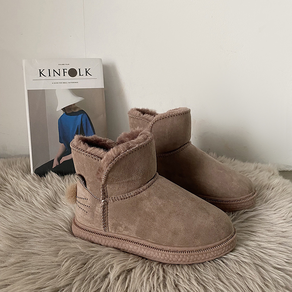 周冬雨同款雪地靴女2021年冬季新款甜美可爱学生时尚秀气加厚棉鞋|ru