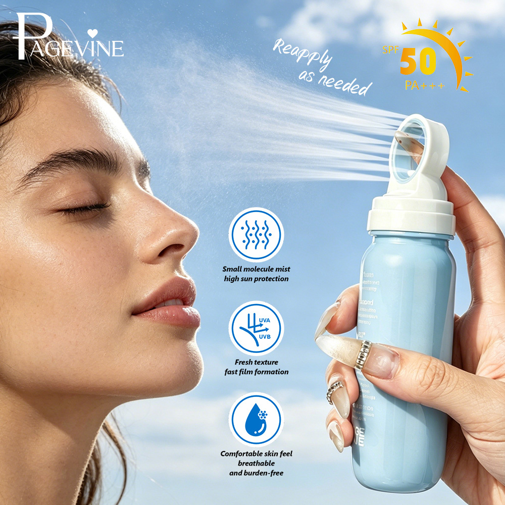 Transfronterizo PAGE VINE spray anti-UV de alta ampliación de apertura pequeña impermeable a prueba de sudor refrescante control de aceite cambio de temperatura