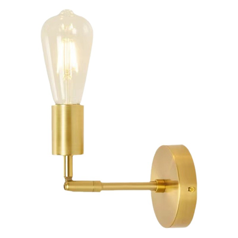 Nórdico creativo simple mesita de noche comedor lámpara de pared de hierro sala de estar pared de fondo escalera pasillo de una sola cabeza de doble cabeza pequeña lámpara de pared