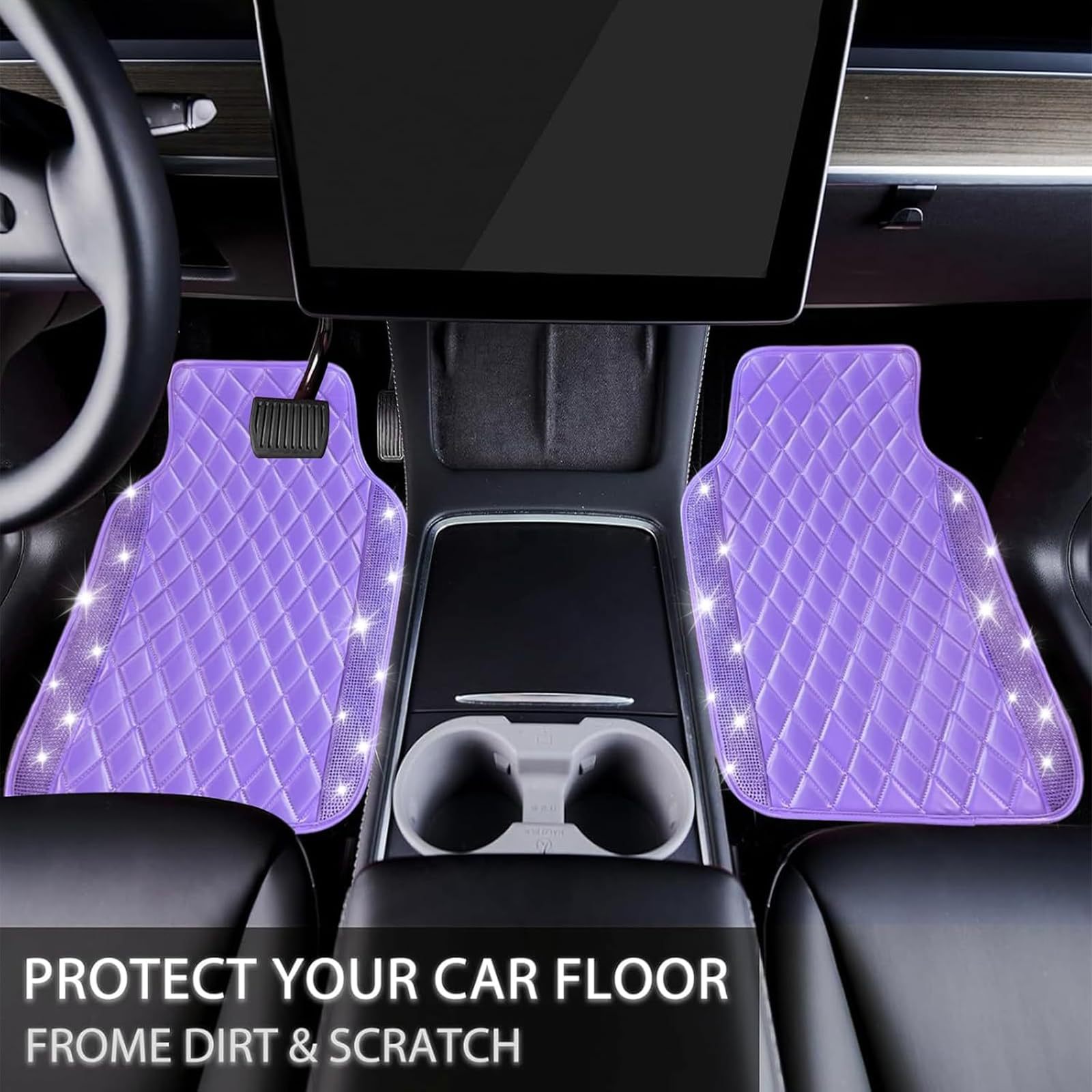 Cross-Border Foreign Trade Car-Mounted Diamond-Encrusted Anti-Slip Car Floor Mats, Universal Carpet Floor Mats, Easy to Clean, All-Season Floor Mats