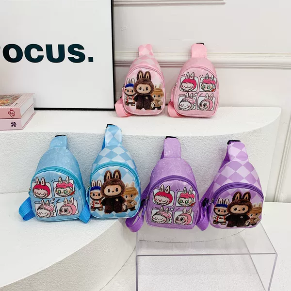 Wholesale Trendy Cute Backpacks for Middle and Large Classes, Boys and Girls, Crossbody Bags, Coin Purses, Cartoon Kindergarten Labubu Chest Bags