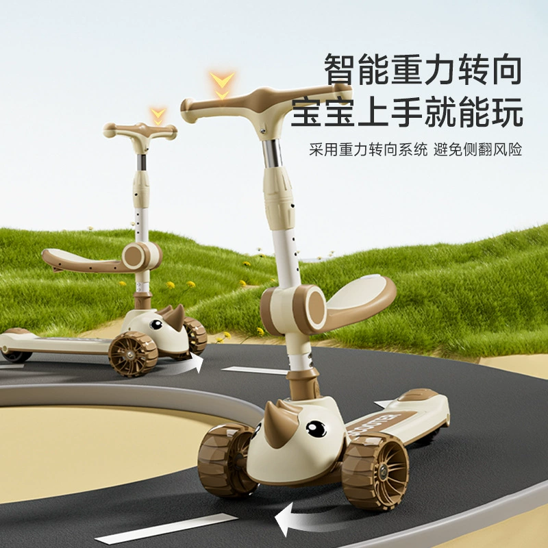 Оптовая продажа детских самокатов для детей от 1 до 6 лет, с возможностью сидения и катания, пять в одном, для мальчиков и девочек, складной, утолщенный и усиленный.