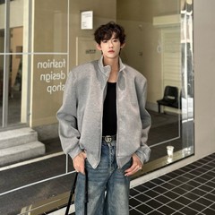 国境を越えた対外貿易秋のカジュアルカーディガンの灰色ジャケット男性郭形ネット赤高級感の短いスタンドカラーのセーター