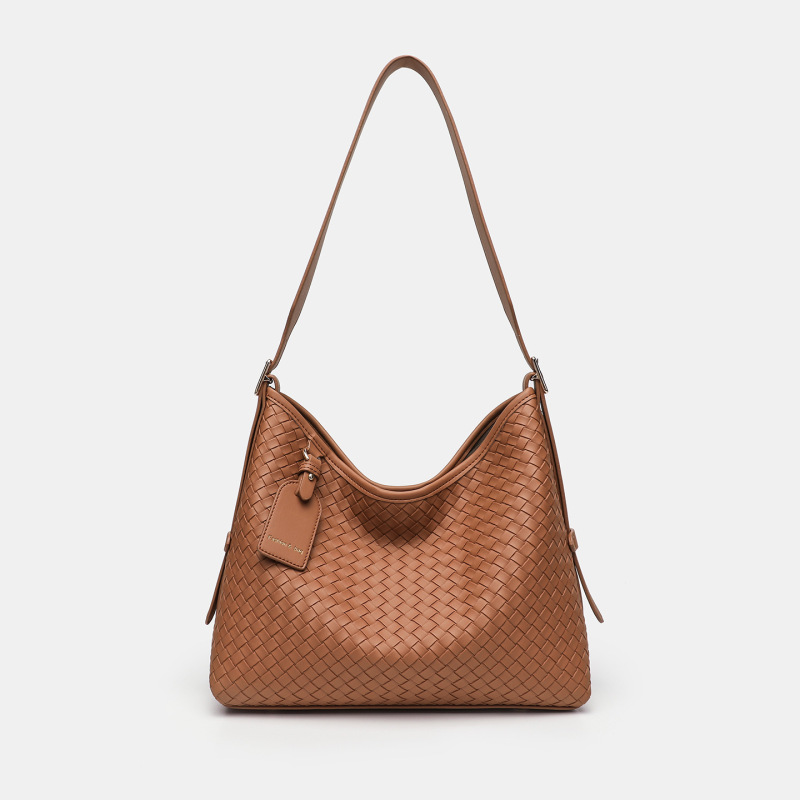 Retro High-End Pu Woven Versatile Large-Capacity One-Shoulder Underarm Tote Bag Fashionable Casual Women's Cross-Body Handbag Retro High-End Pu Woven Versatile Large-Capacity One-Shoulder Underarm Tote Bag Fashionable Casual Women's Cross-Body Handbag