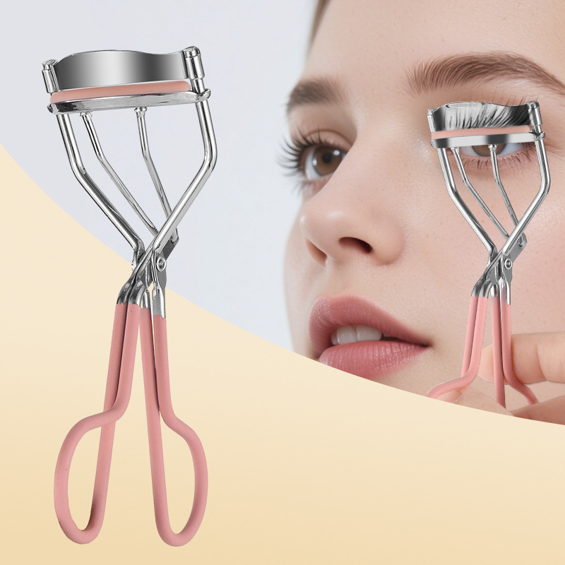 Rizador de pestañas con mango de plástico y caucho verde rizador de pestañas de flor de sol rizador natural portátil y duradero rizador de pestañas de acero inoxidable