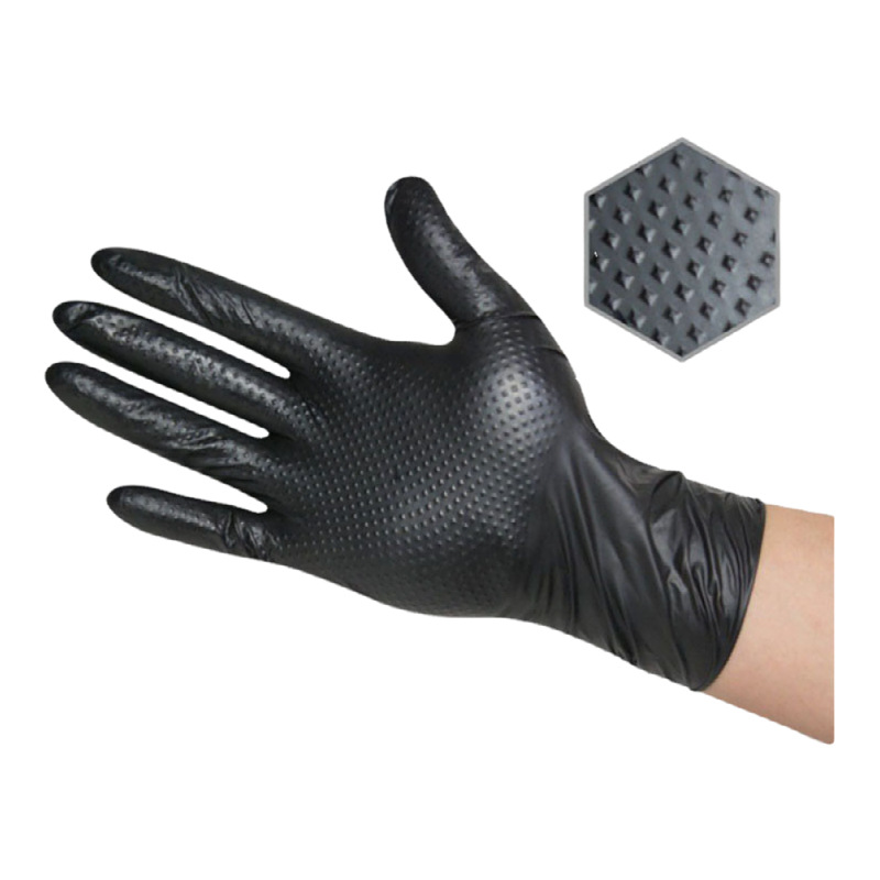 Guantes protectores duraderos, gruesos, resistentes a ácidos y álcalis para reparación de automóviles, anticorte, mantenimiento, resistentes al desgaste, sin polvo, con patrón de diamante, anticorte y antiarañazos