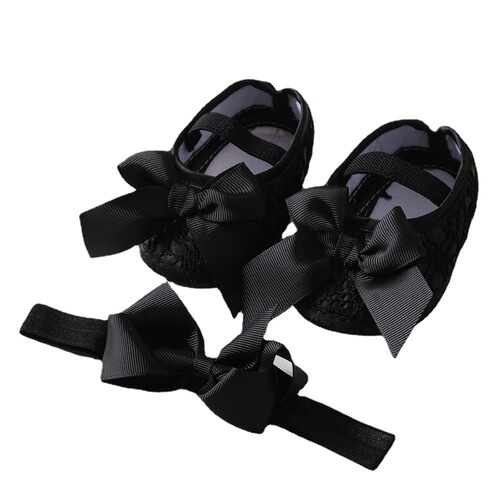 Baby shoes headband set European and American cute bow princess shoes 0-3-6-9-12 months baby shoes ins