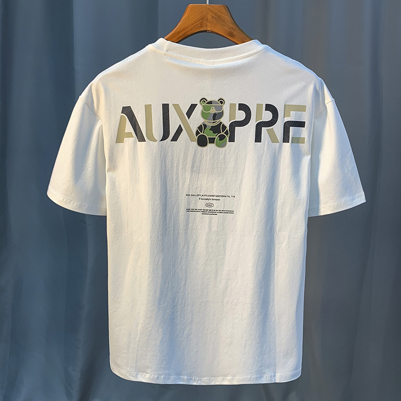 2024 New Short-Sleeved T-Shirt Men's Trendyy Casual Versatile Summer Printed Ins Top T-Shirt Linen 2024 New Short-Sleeved T-Shirt Men's Trendyy Casual Versatile Summer Printed Ins Top T-Shirt Linen