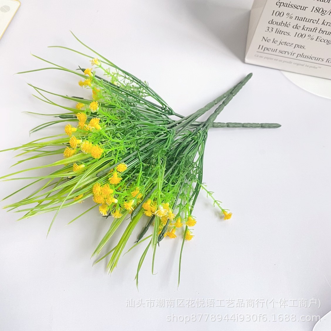 Jarrón de plástico ramo de aliento de bebé flor simulada de rosa pequeña flor falsa decorativa jardinera exterior decoración floral simulada