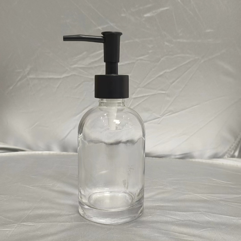 El fabricante suministra 420ml de desinfectante de manos, botella de vidrio transparente de color de patrón vertical cuadrado, botella de desinfectante de manos, vidrio