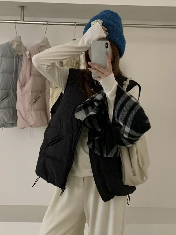 韩系羽绒马甲女2025年秋冬时尚甜美小个子白鸭绒保暖背心显瘦外套|undefined