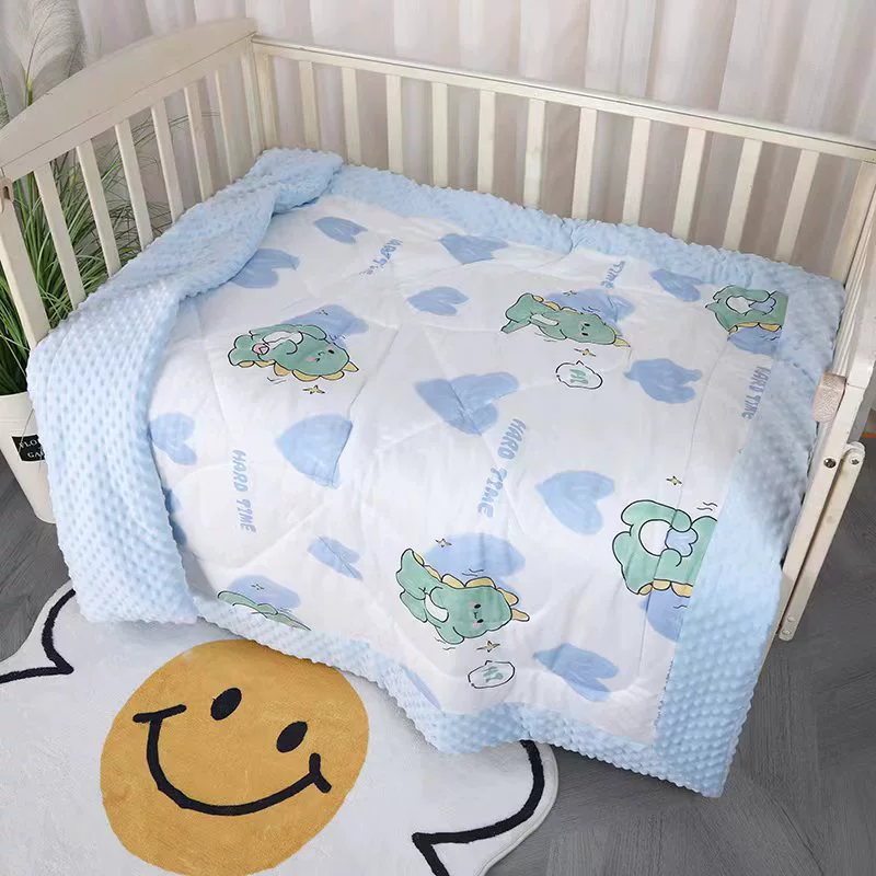 Детское одеяло для новорожденных, тонкое успокаивающее одеяло, одеяло для детского сада с защитой от кондиционирования воздуха, детское весенне-осеннее флисовое одеяло с активной печатью и окрашиванием.