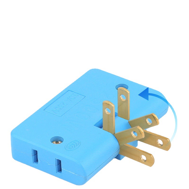 Adaptador de enchufe universal 1 a 3, convertidor de viaje de dos pines, 180° giratorio