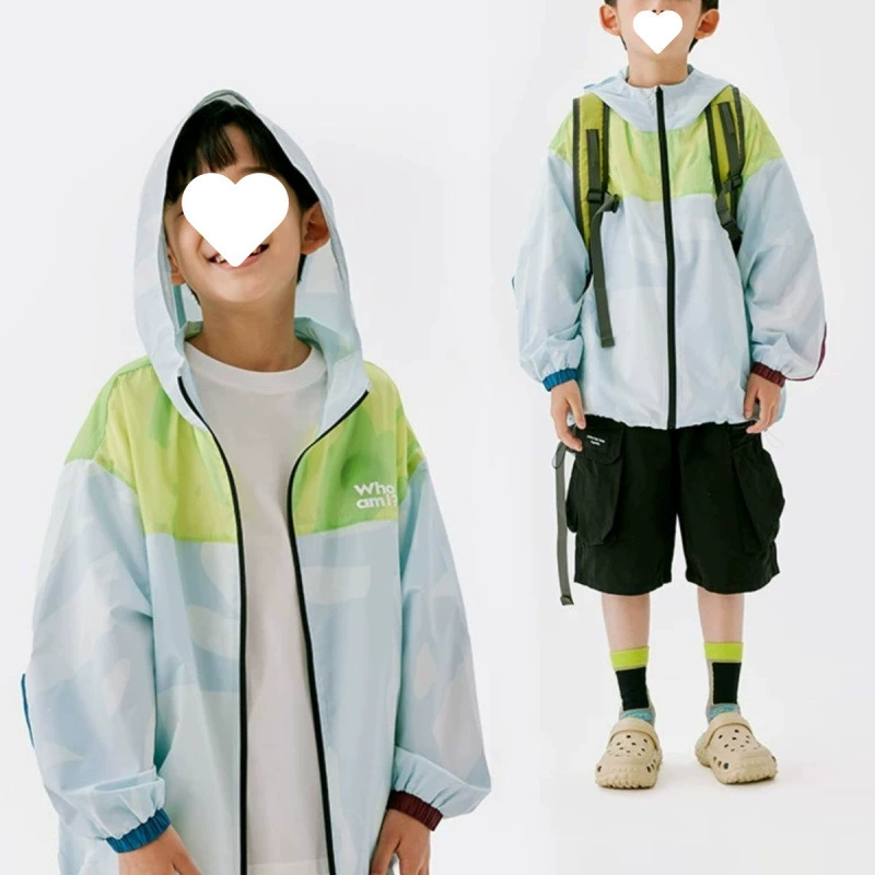 Детская уличная солнцезащитная одежда, детская летняя защита от ультрафиолета, прохладная и дышащая, легкая куртка с капюшоном для мальчиков и девочек.