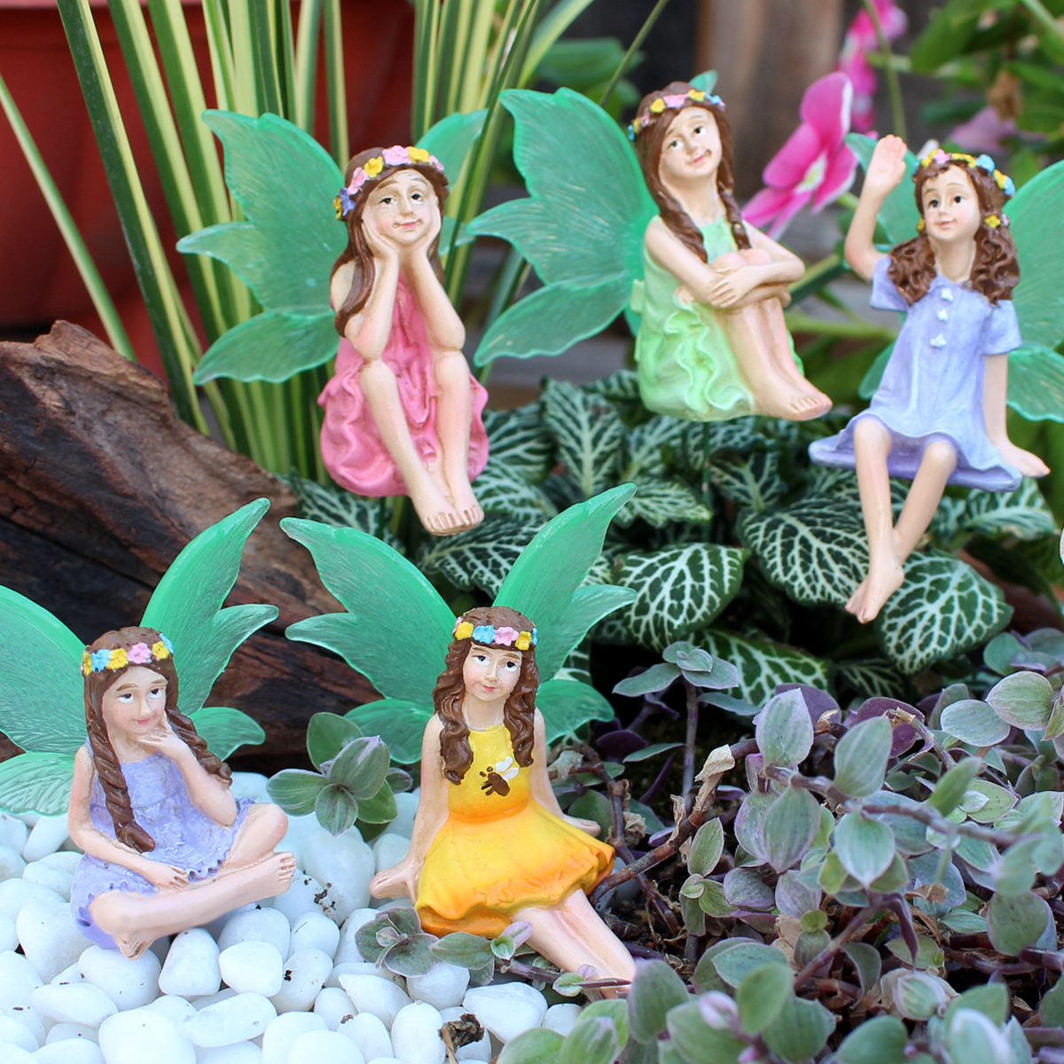 Outdoor creative gardening decoration luminous flower fairy ground villa garden layout courtyard balcony landscape potted plants