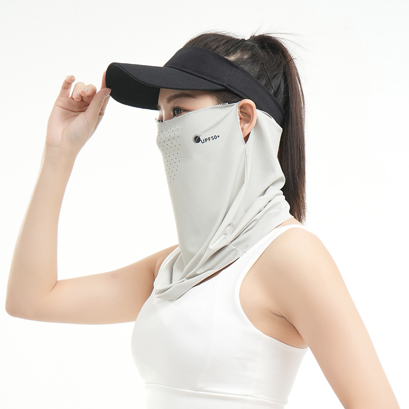Máscara solar de seda de hielo para mujeres de verano anti-UV al aire libre máscara de cuello de ciclismo máscara de protección contra el sol