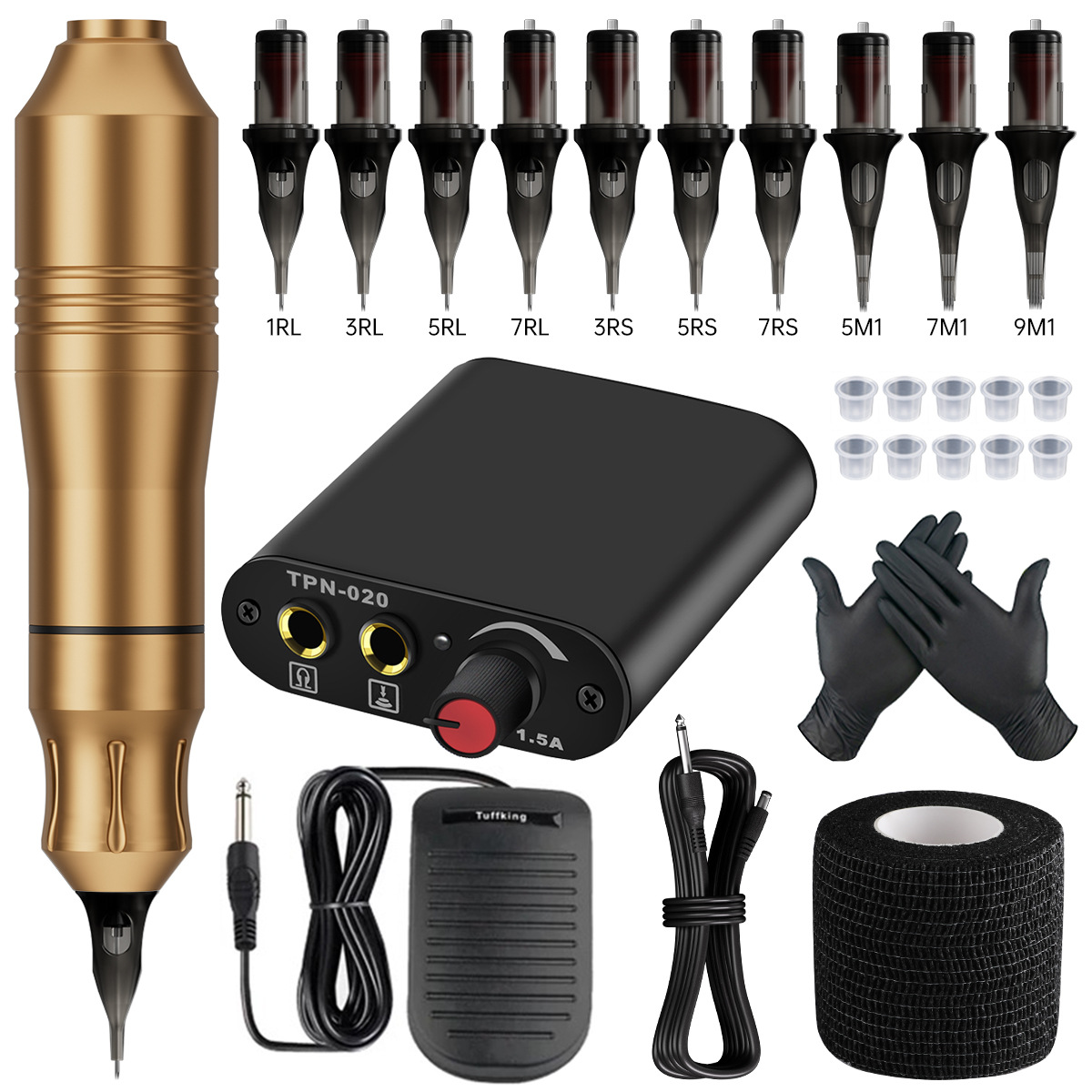 Traje de máquina de tatuaje caliente transfronterizo tatuaje estudiante principiante práctica traje tatuaje bordado combinación de máquina de tatuaje