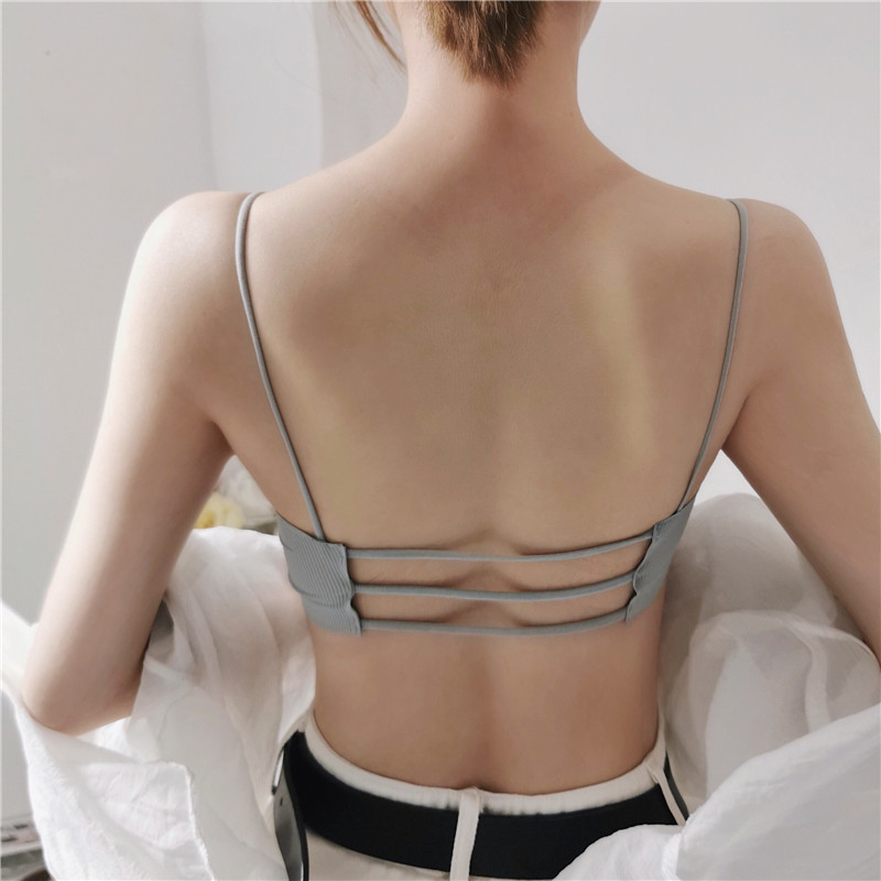 여성용 아름다운 백 아이스 실크 속옷, 캐미솔, 학생 소녀 섹시한 여름 브라, 푸쉬업 바닥 랩 가슴 탑 스타일