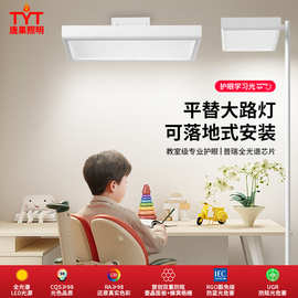 全光谱护眼家用教室灯国标格栅落地台灯儿童书房学习灯平替大路灯