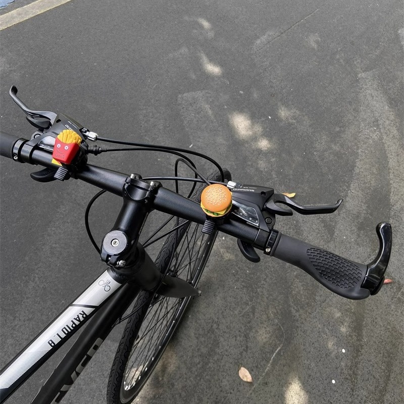 Burger dibujos animados bicicleta campana súper sonido bicicleta de montaña para niños campana de coche universal scooter campana decoración de bicicleta