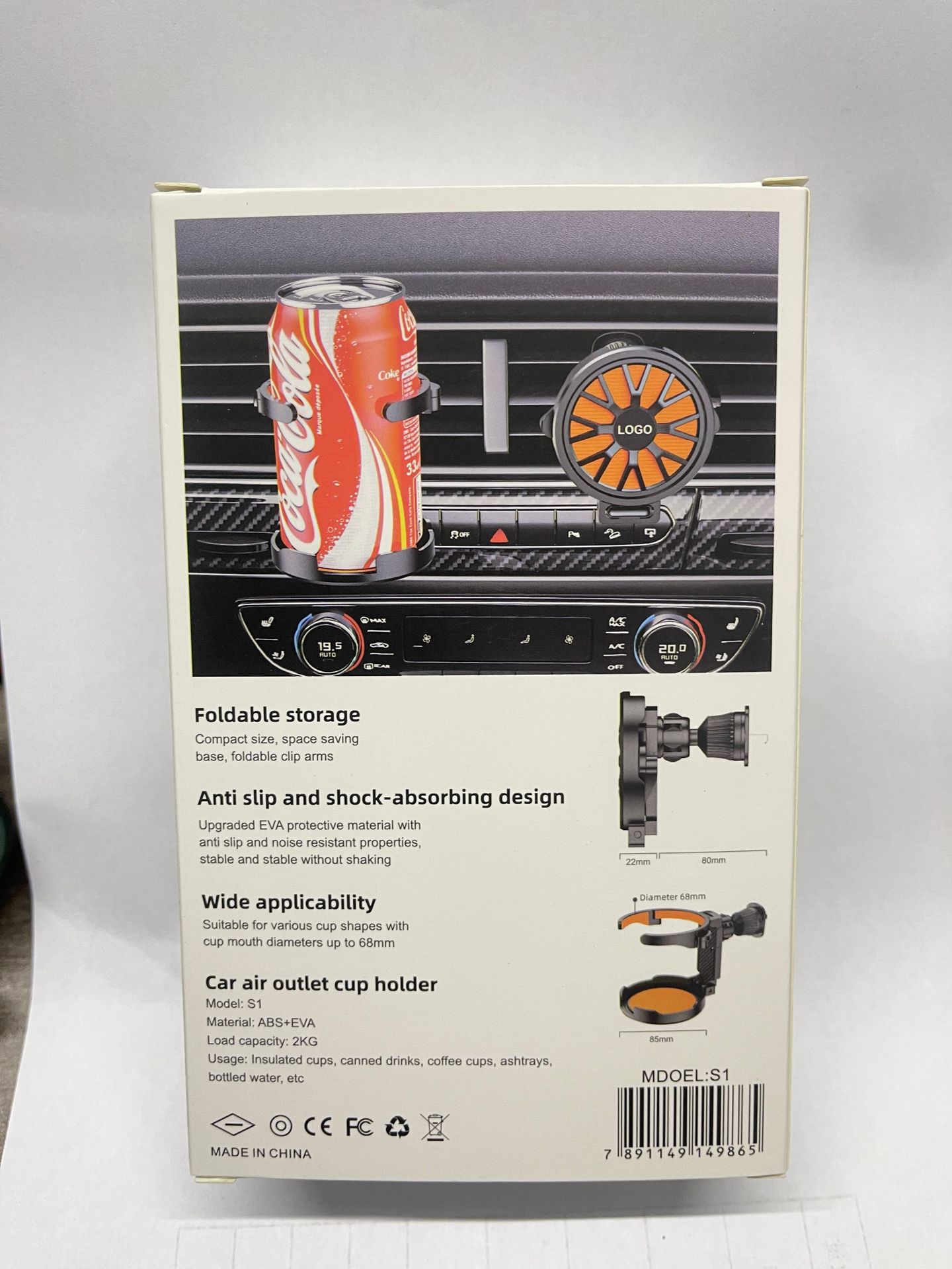 Car Water Cup Holder, Air Conditioner Air Outlet, Foldable Hook, Beverage Holder, Multi-Functional Tea Cup Holder, Ashtray Fixed Storage