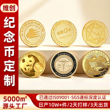 金属纪念币定制企业员工颁奖留念金币城市文旅文创礼品纪念铜钱币