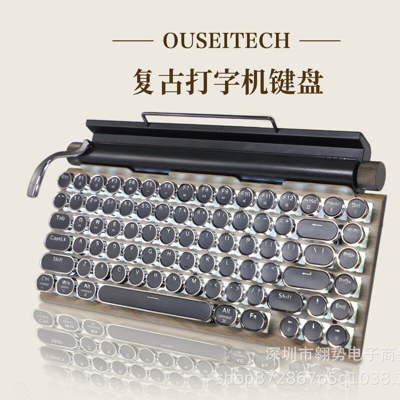Ouseitech Retro Dot Matrix Mechanical Keyboard Bluetooth 5.0 Dual-Mode Punk Waterproof Blue Switch Tablet Wireless Ouseitech Retro Dot Matrix Mechanical Keyboard Bluetooth 5.0 Dual-Mode Punk Waterproof Blue Switch Tablet Wireless