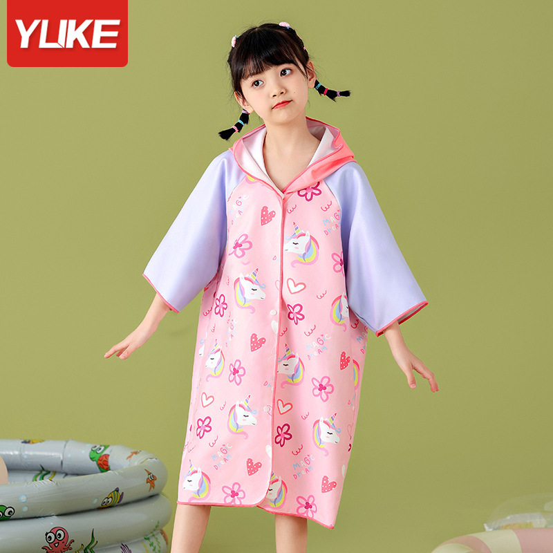 Children's Bathrobe Cartoon Print Home Bathing Wearable Towel Cotton Quick-Drying Hooded Cloak Bath Towel Beach Towel Wholesale Children's Bathrobe Cartoon Print Home Bathing Wearable Towel Cotton Quick-Drying Hooded Cloak Bath Towel Beach Towel Wholesale