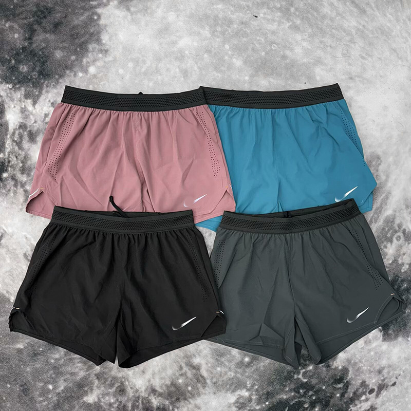 NK sports shorts for men and women, outdoor two-in-one quick-dry underpants, anti-exposure running marathon double-layer three-quarter pants