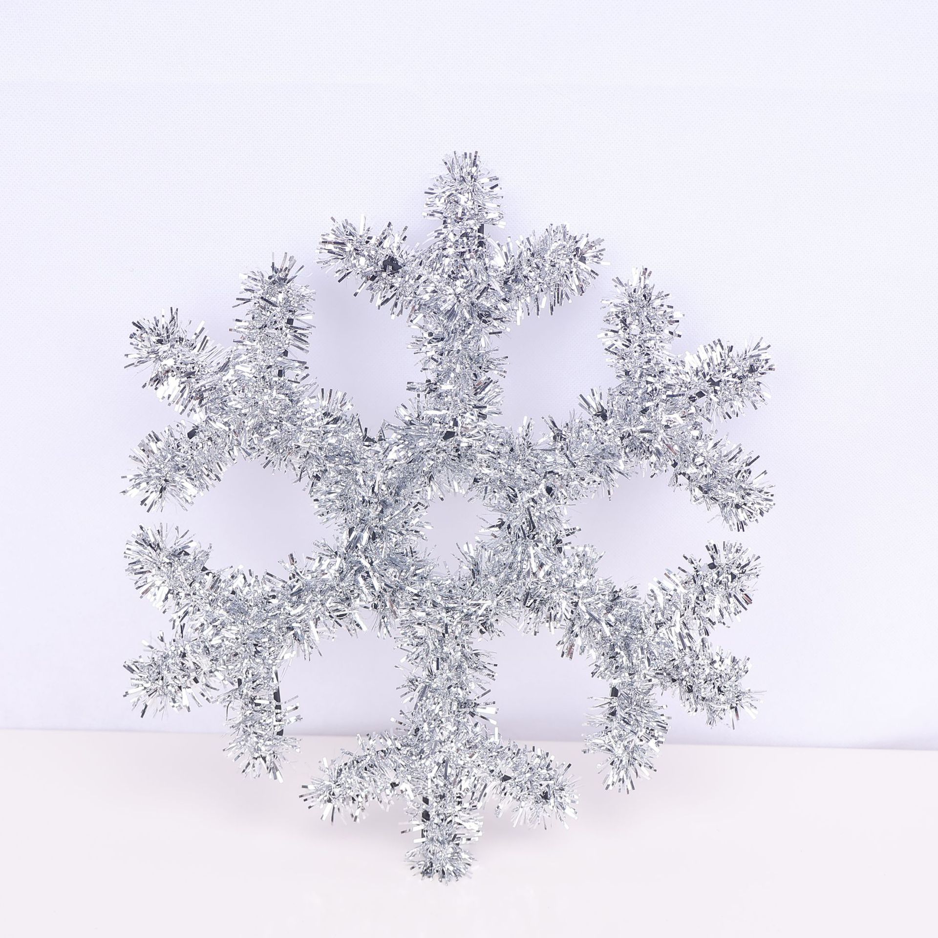 Decoración de Navidad Árbol de Navidad Colgante de Santa Claus Colgante de lentejuelas Colgante de copo de nieve plateado Calcetines de Navidad Sombrero de Navidad