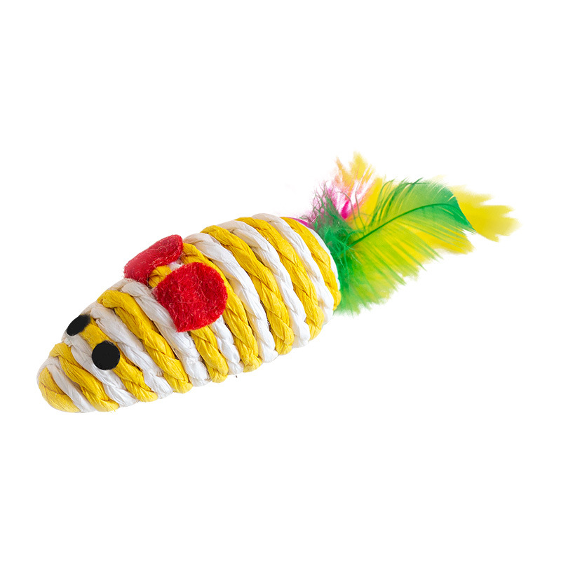 Nuevos juguetes para gatos, bolas de cuerda de papel, plumas de ratón, alivia el aburrimiento