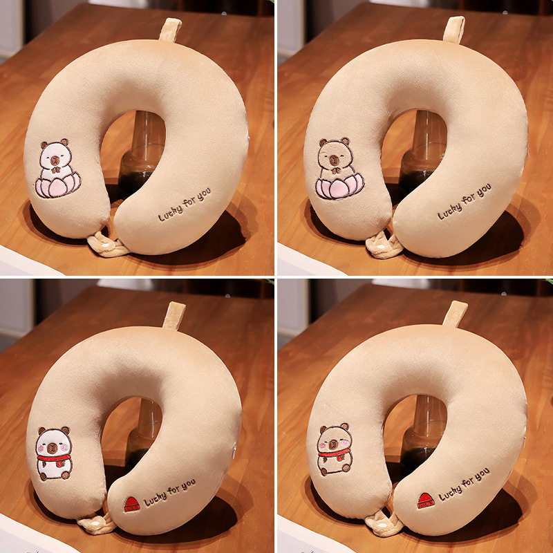 Lindo creativo Capibara siesta almohada cuello en forma de U almohada para estudiantes de oficina siesta almohada regalo de cumpleaños