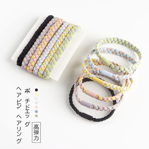 Japanese and Korean version of simple headband, small fresh twist braid leather case, elastic braided hair accessories, hair elastic band hair tie