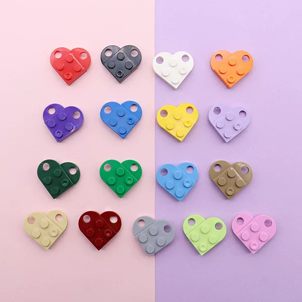 Two-in-one Heart-shaped Building Blocks Love Lego Bag Pendant Earrings Keychain Couple DIY Accessories
