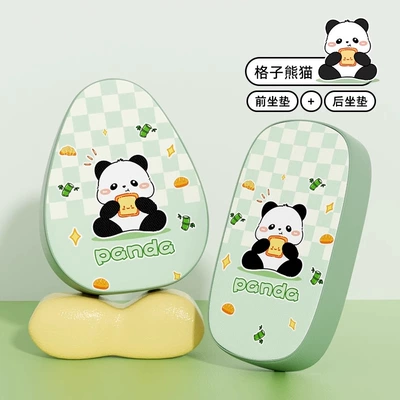 Waterproof, Thickened, Wear-Resistant Battery Car — Electric car cushion - leather-waterproof-model-plaid-panda-front-seat-rear-seat-simple