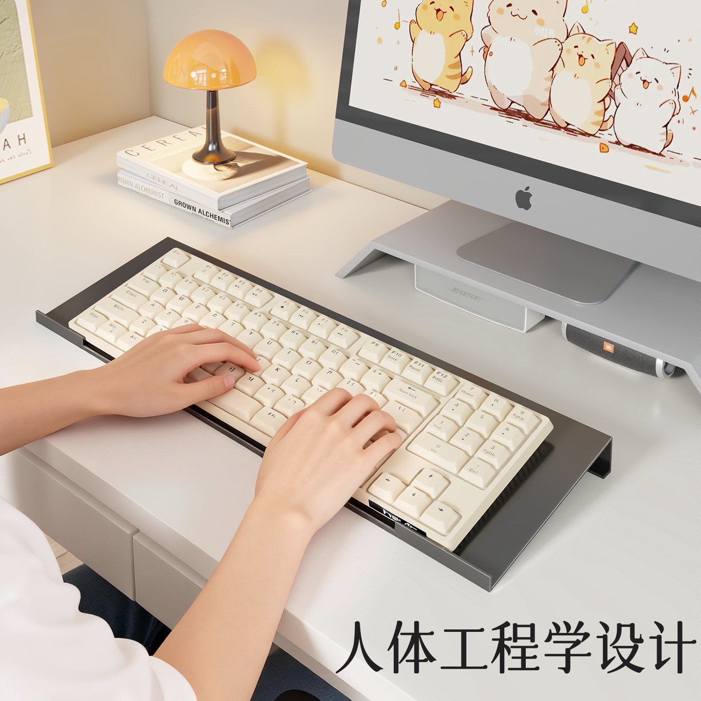 Soporte Elevador para Teclado Inclinado con Disipación de Calor para Escritorio image 3