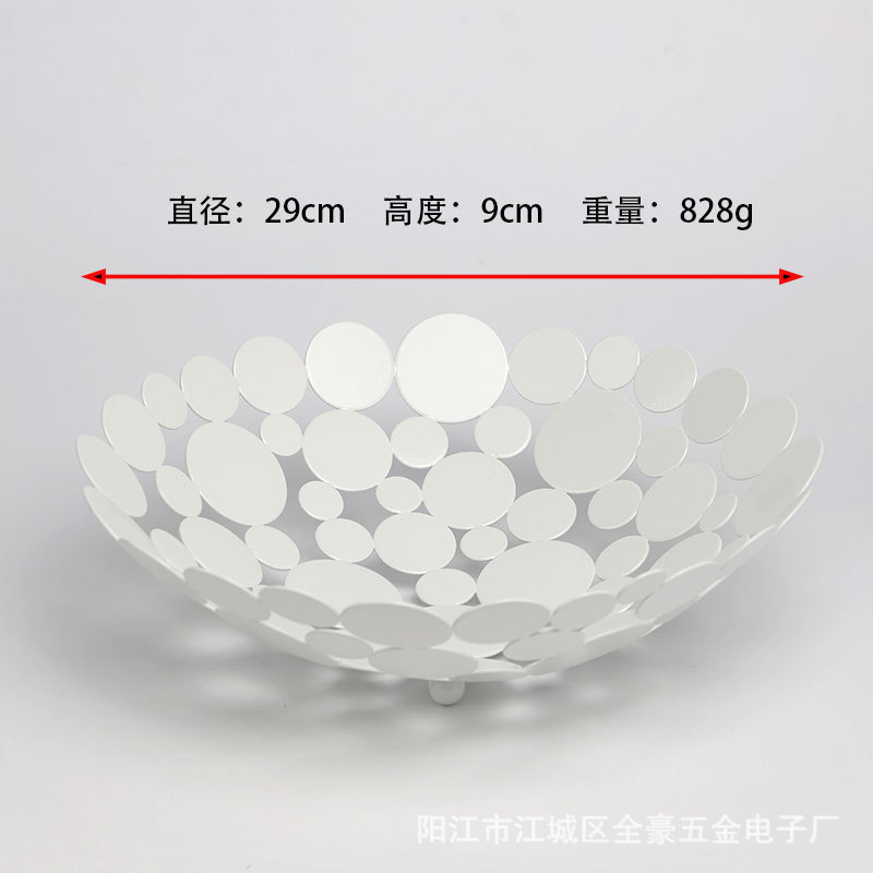 Nordic plato de fruta de hierro redondo sala de estar cesta de frutas merienda cesta de almacenamiento cuenca de frutas cesta de frutas redonda