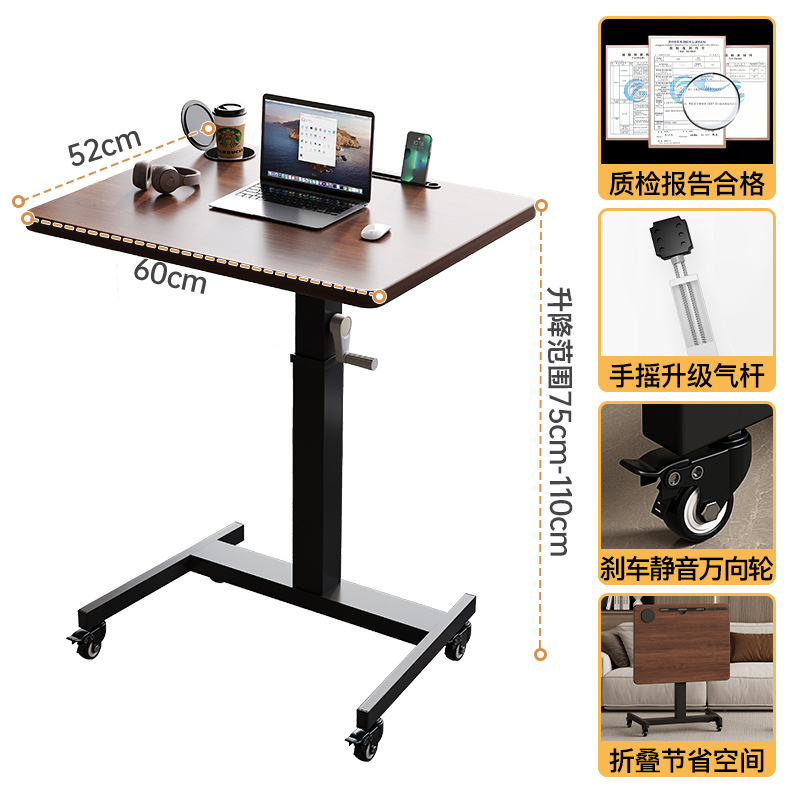 Mesa de cama elevable móvil escritorio de computadora escritorio de estudio doméstico escritorio plegable pequeño escritorio de trabajo de pie