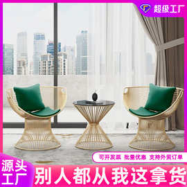 户外金属桌椅现代阳台桌椅三件套铁艺简约民宿网红家用休闲桌椅
