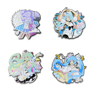 Metal Enamel Badge Customized Two-Dimensional Trendy Blind Box Gift Commemorative Medal Anime Creative Beautiful Girl Brooch