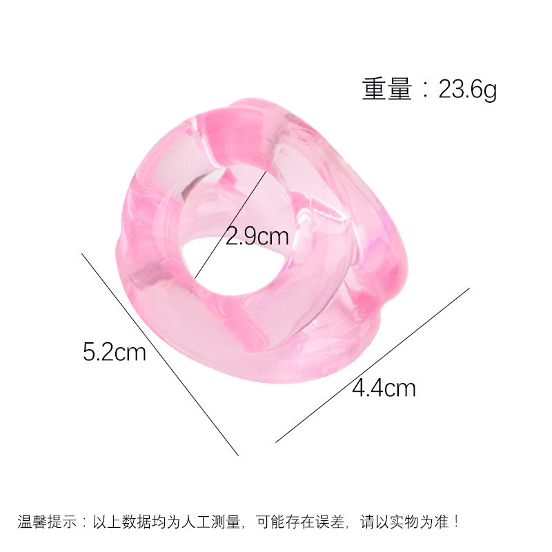 Triple-Ring TPE Erection Control Ring, Manual Non-Vibrating Cock Ring, Black — detail image 1