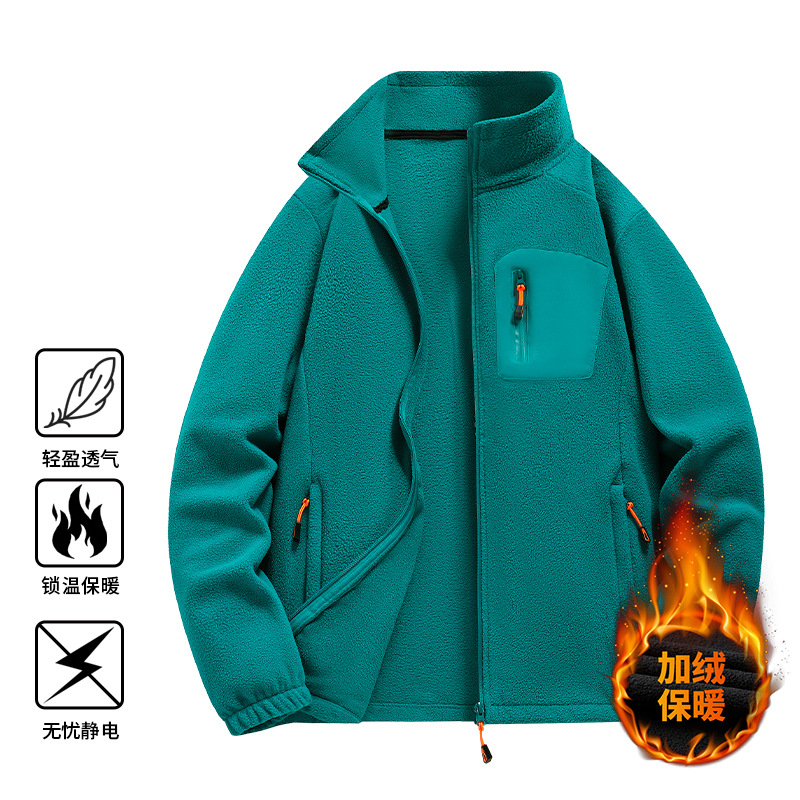 Otoño y invierno nuevo tipo de chaqueta de terciopelo para hombres y mujeres con terciopelo caliente de cuello relajado de grano de agitación casual chaqueta de terciopelo para hombres